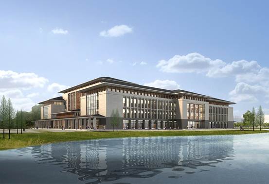 图书馆临水面透视图